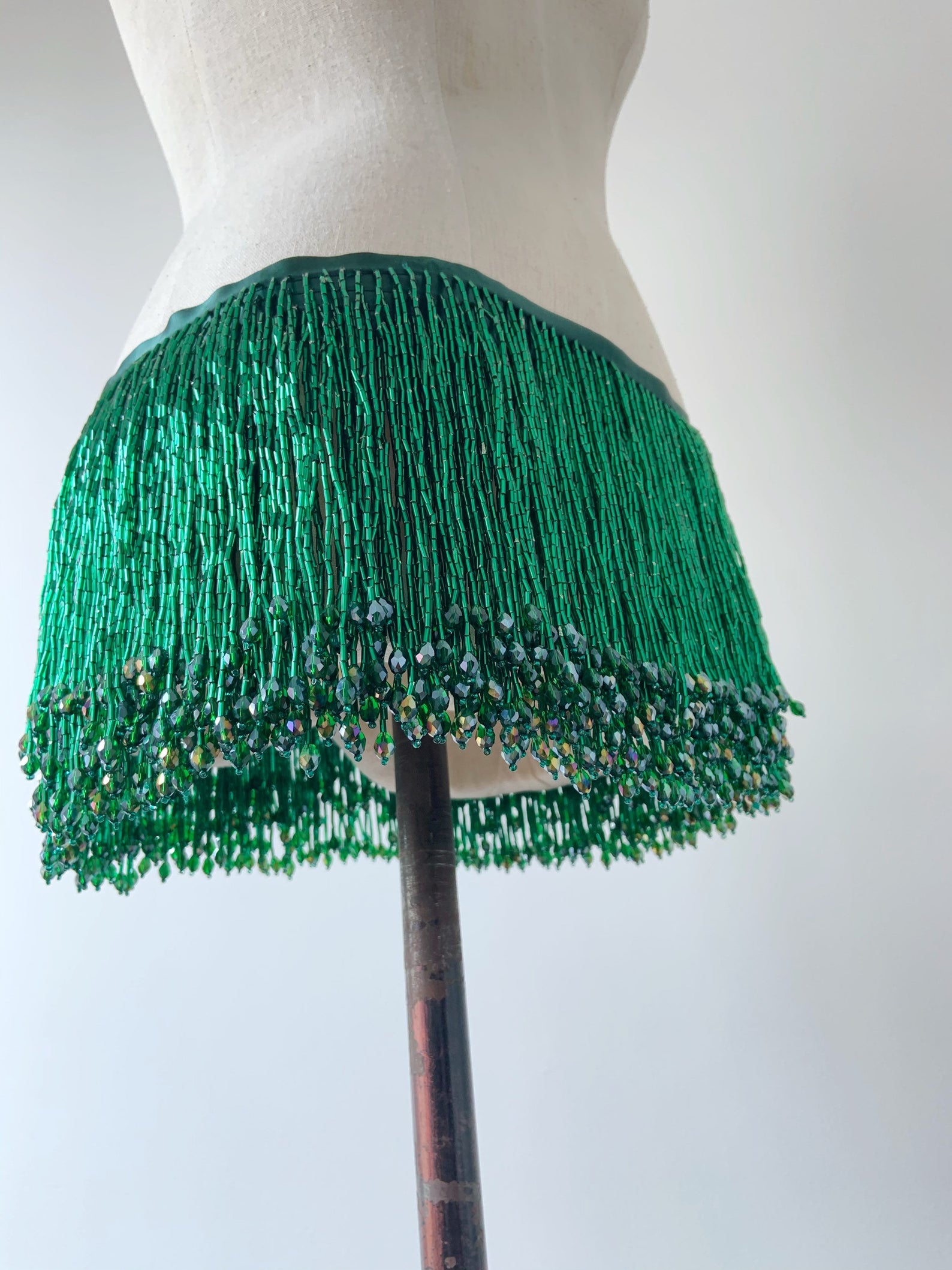 Beaded Trim Fringe - 1 ياردة الأخضر حبة هامش شرابة