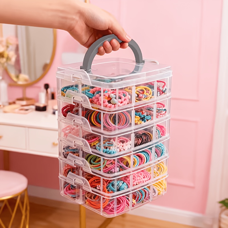 Craft Embellishment Storage - صندوق تخزين شفاف من 5 طبقات
