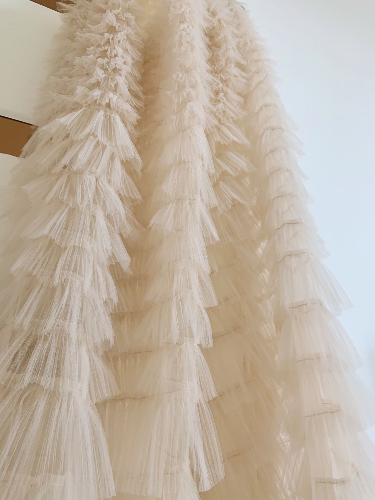 1 ياردة البيج سحق تول مجعد أقم - مراجعة Crystal Mesh Fabric وسعره