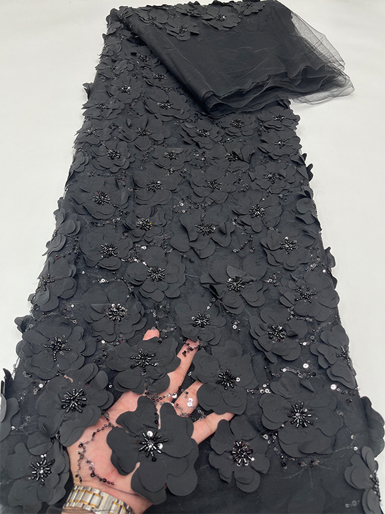 قماش دانتيل أبيض مع تطريز ثقيل - مراجعة Crystal Mesh Fabric وسعره