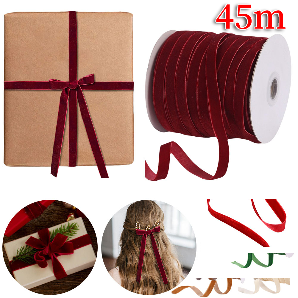 شريط مخملي شريط زخرفي مع بكرة  - مراجعة Velvet Ribbon Roll وسعره